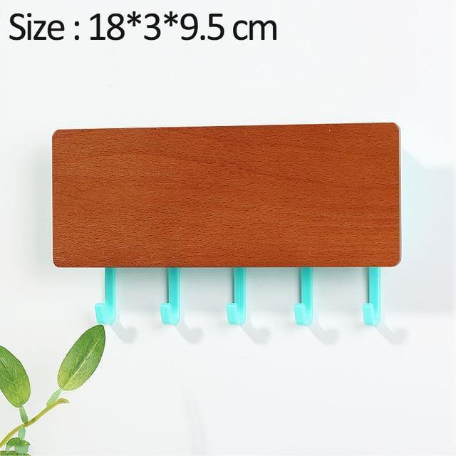 Wall-Mounted Wooden Storage Rack Key Hanger