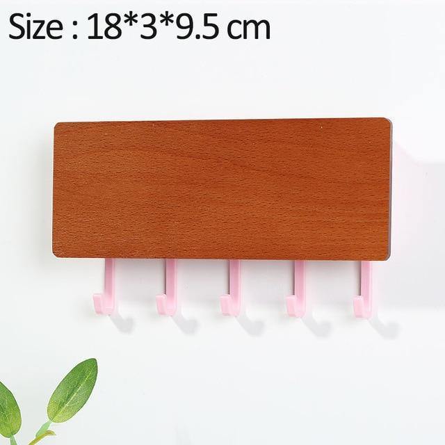 Wall-Mounted Wooden Storage Rack Key Hanger