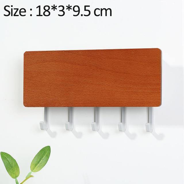 Wall-Mounted Wooden Storage Rack Key Hanger
