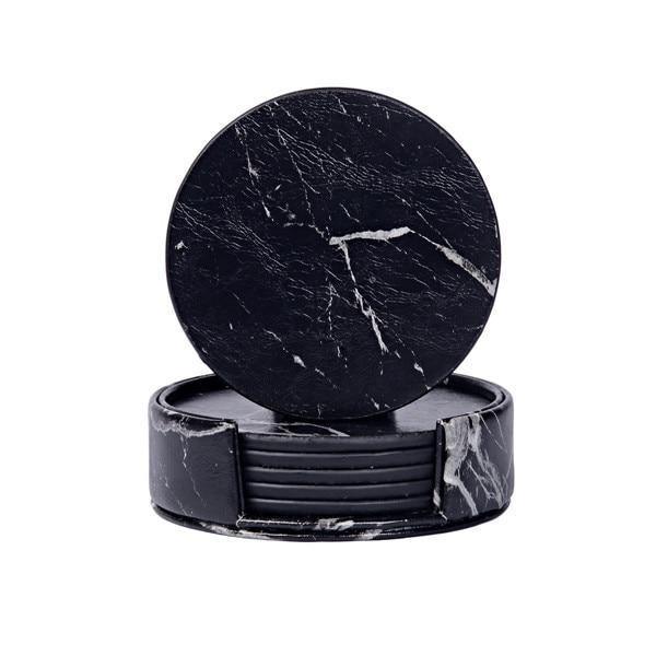 Marbled Vegan Leather Coasters