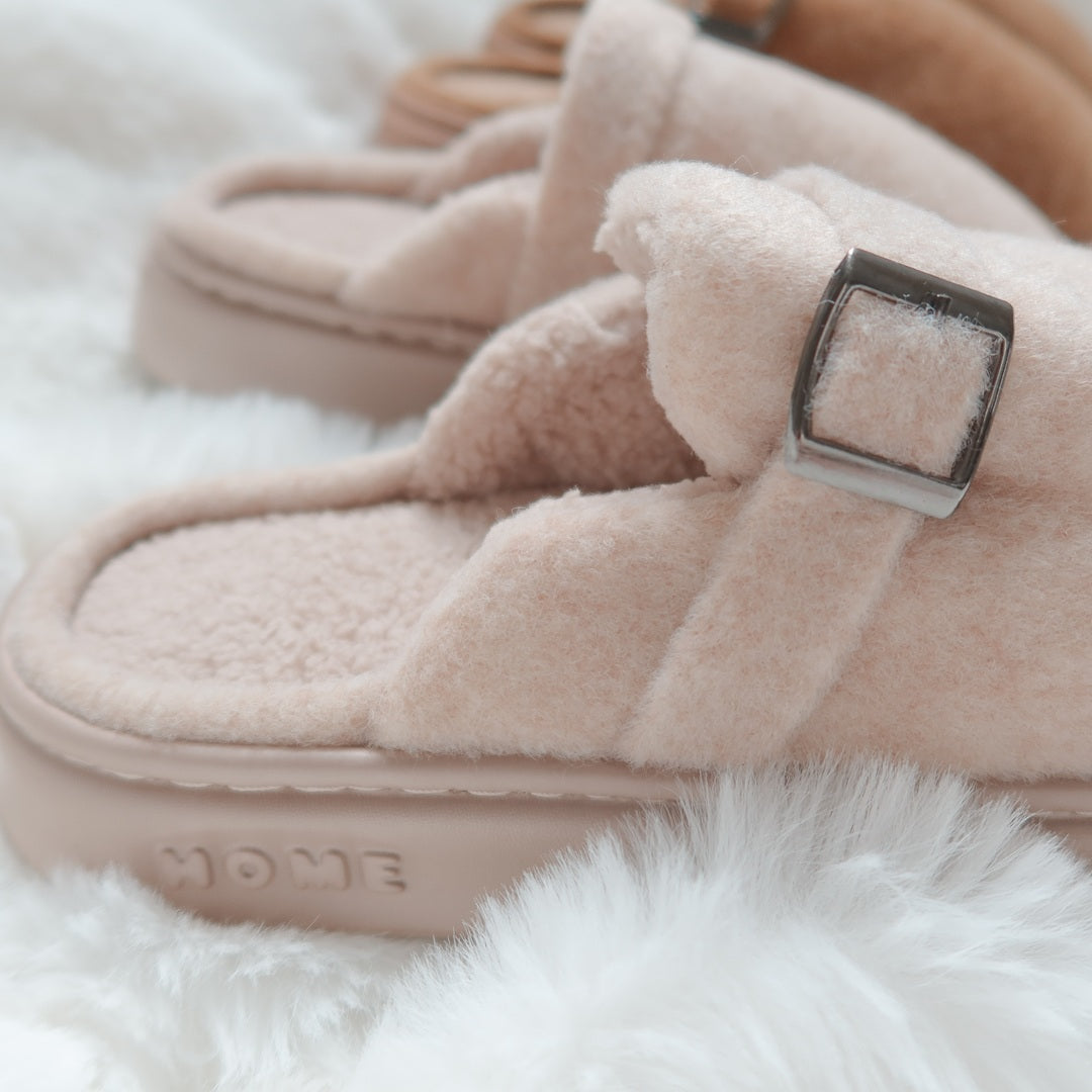 Ava Fuzzy Platform Slippers