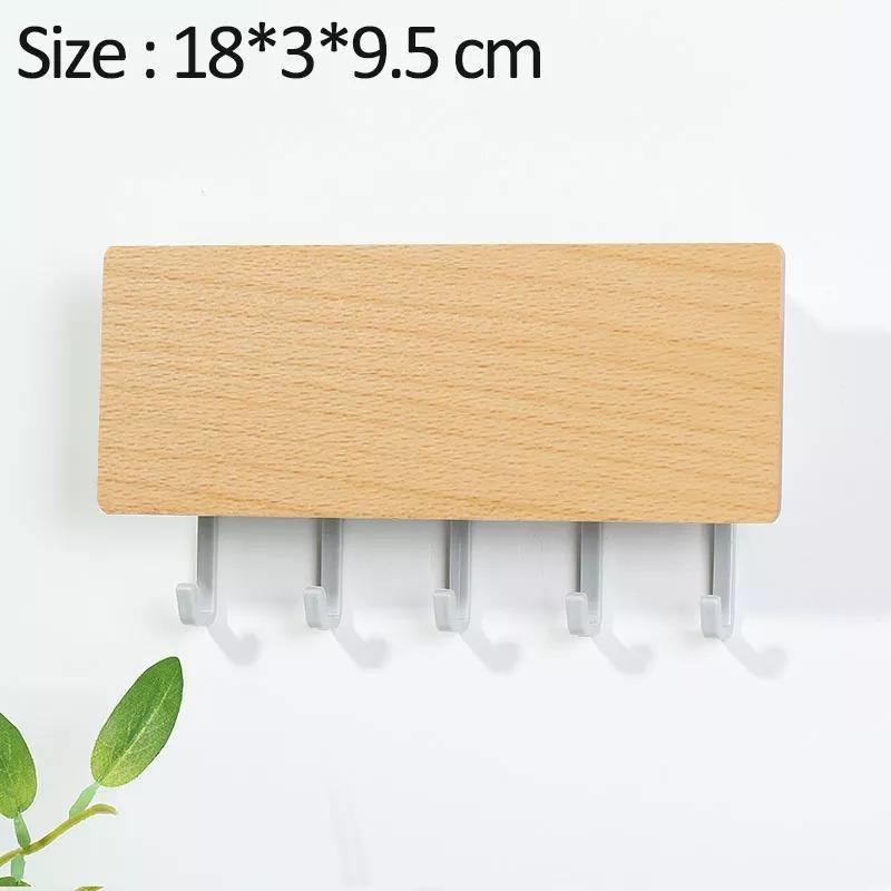 Wall-Mounted Wooden Storage Rack Key Hanger