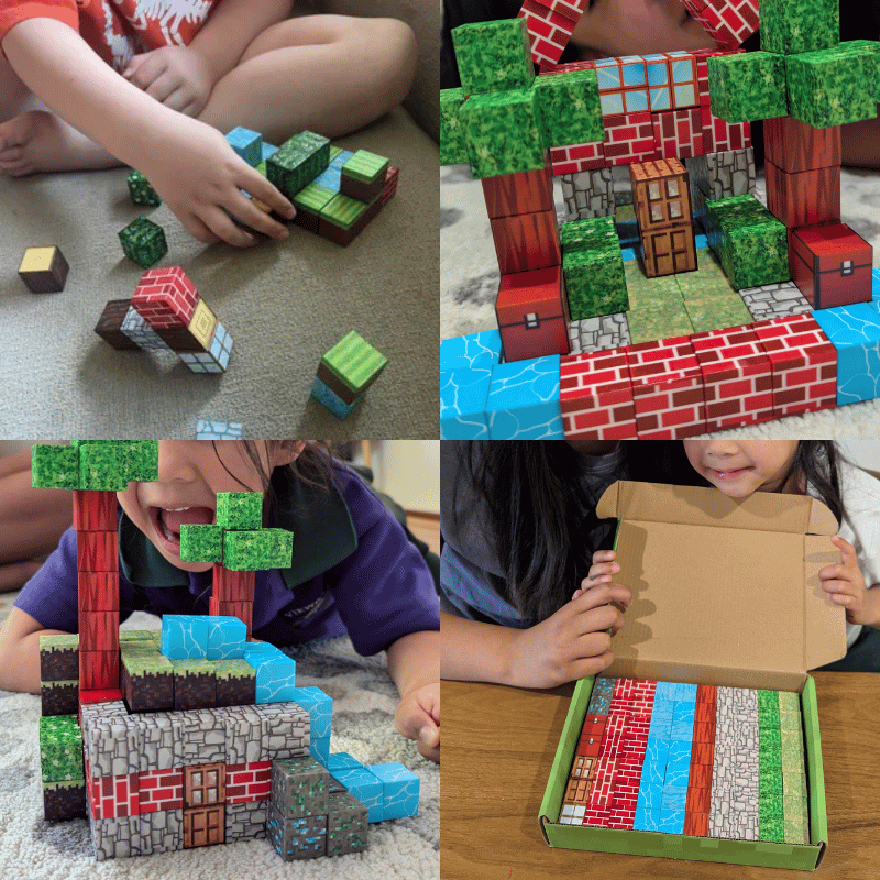 מיינקראפט - משחק מגנטים איכותי - 100 חלקים