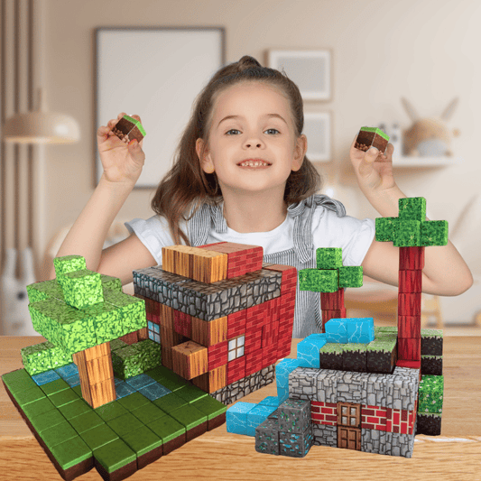 מיינקראפט - משחק מגנטים איכותי - 100 חלקים