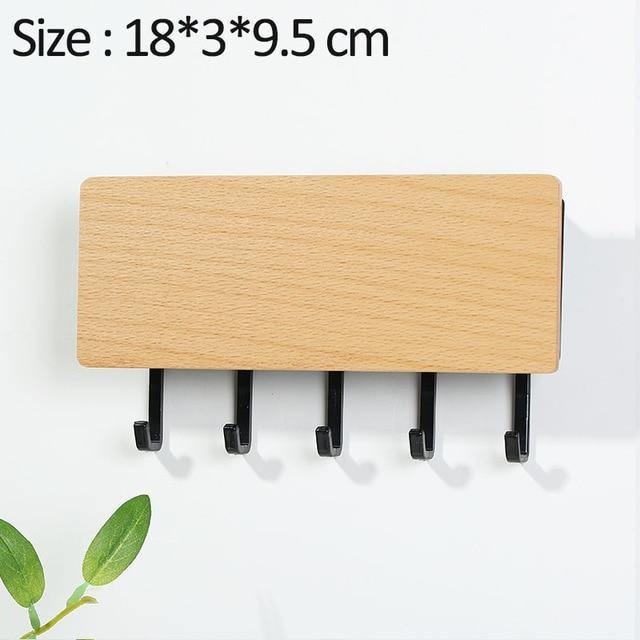 Wall-Mounted Wooden Storage Rack Key Hanger