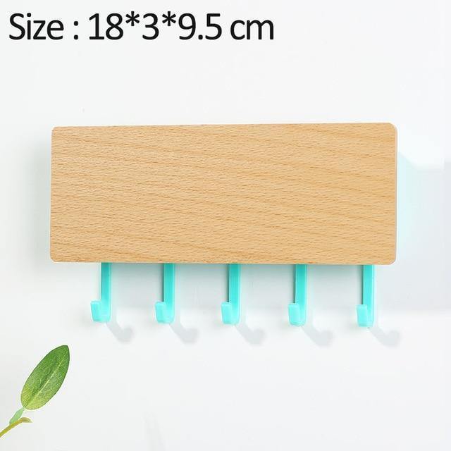 Wall-Mounted Wooden Storage Rack Key Hanger